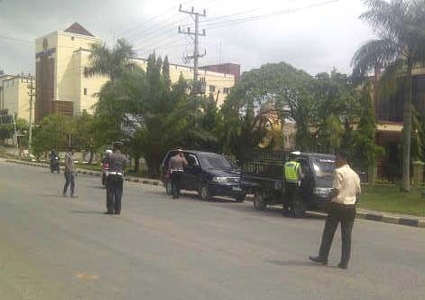 Suasana Jalinsum Pasar Sarolangun saat razia gabungan yang digelar rabu siang.